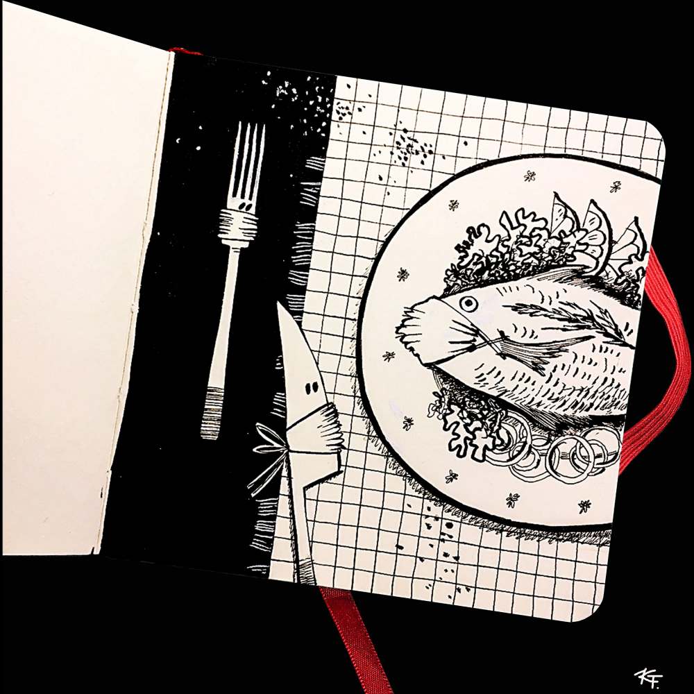 Ксения Турулина: иллюстрация Актуальная сервировка, СКЕТЧБУК