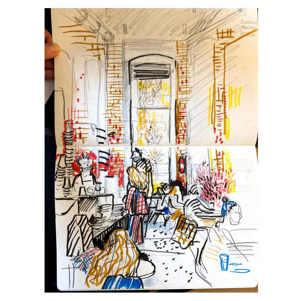 Ксения Турулина: иллюстрация Рисовальные завтраки в Школьнике, СКЕТЧБУК